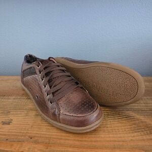 Sandro Moscoloni Mens Hash Sneakers Brown Perforated Leather Shoes Size 7 D